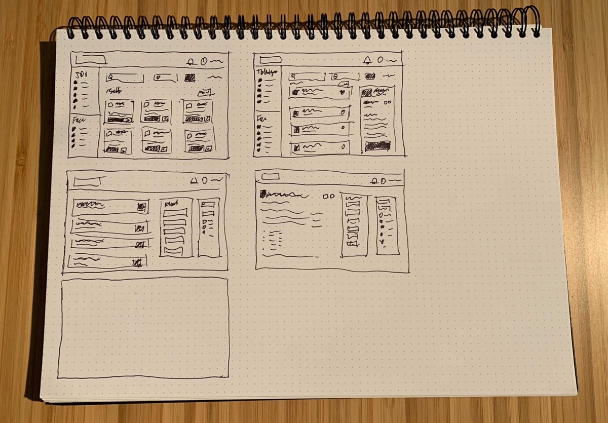 Drawn wireframes